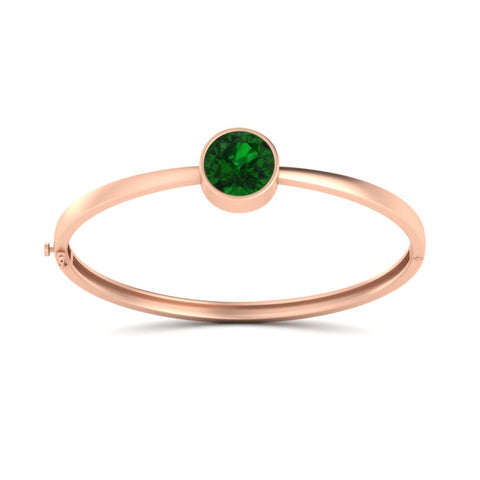 Bezel Set Solitaire Bangle Bracelet