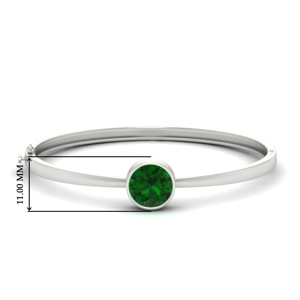 Bezel Set Solitaire Bangle Bracelet