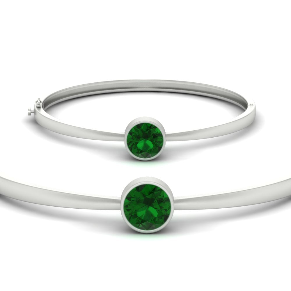 Bezel Set Solitaire Bangle Bracelet