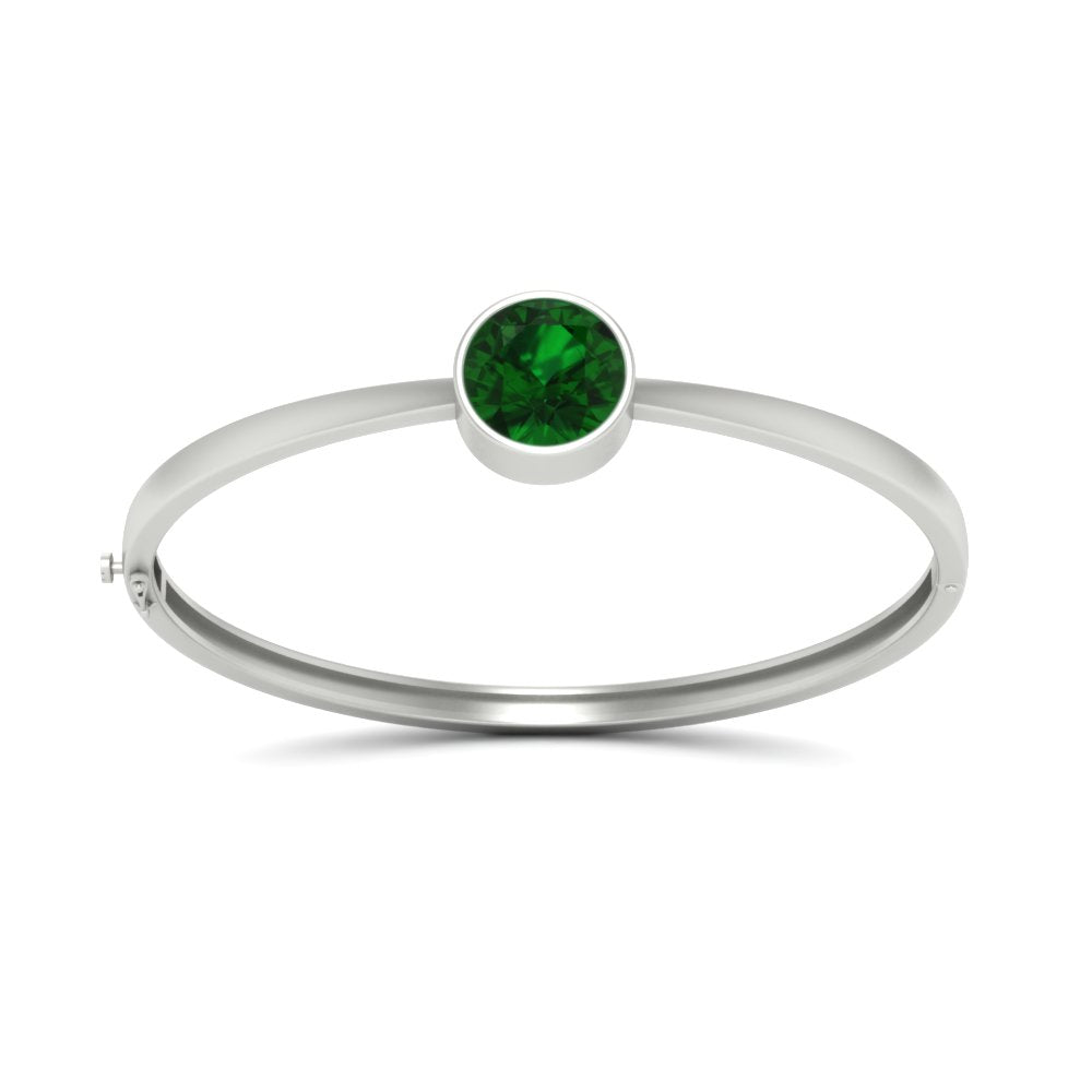 Bezel Set Solitaire Bangle Bracelet