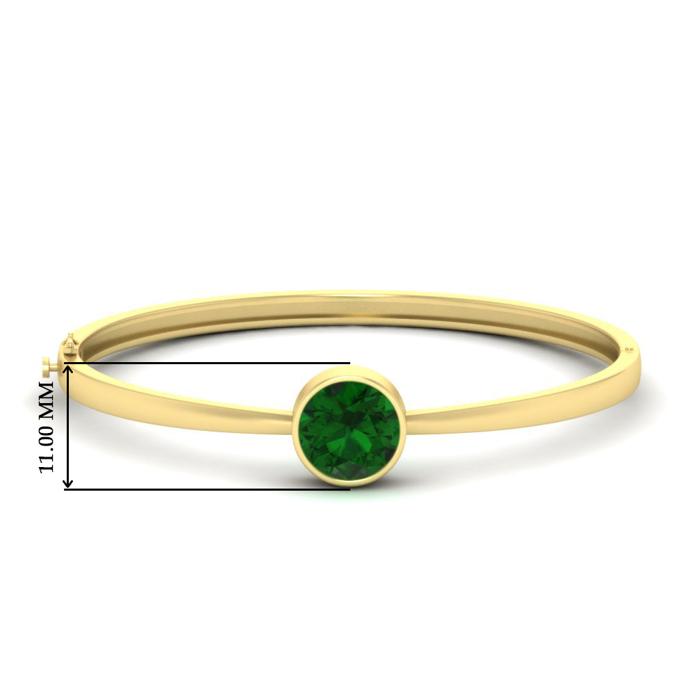 Bezel Set Solitaire Bangle Bracelet