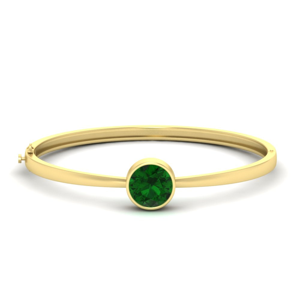 Bezel Set Solitaire Bangle Bracelet