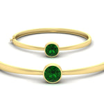 Load image into Gallery viewer, Bezel Set Solitaire Bangle Bracelet