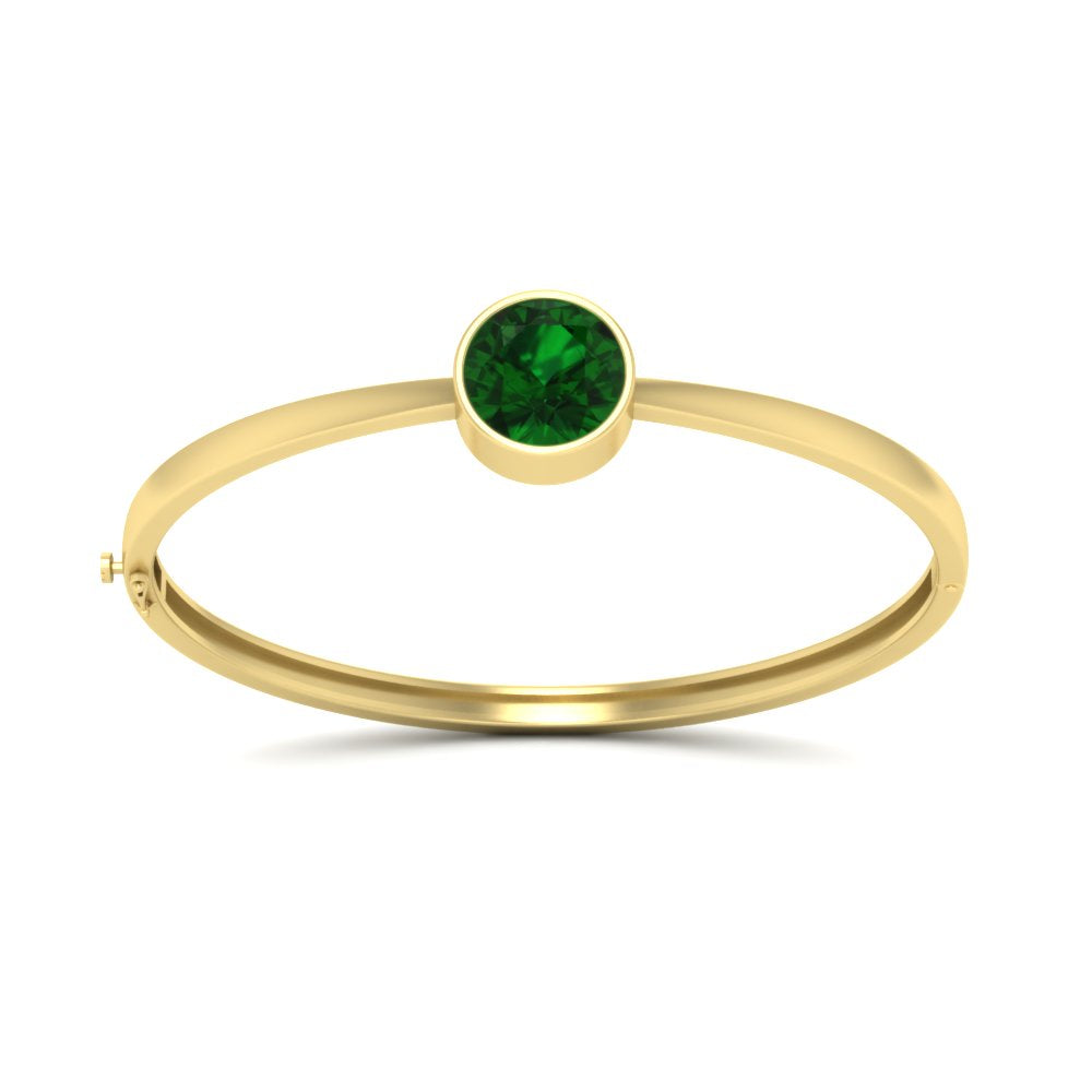Bezel Set Solitaire Bangle Bracelet