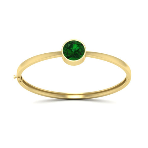 Bezel Set Solitaire Bangle Bracelet