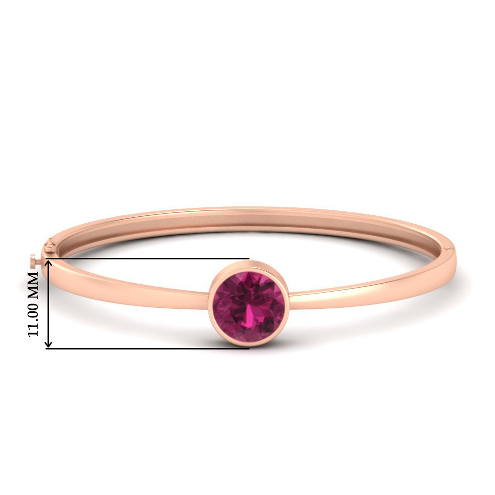 Bezel Set Solitaire Bangle Bracelet