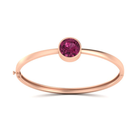 Bezel Set Solitaire Bangle Bracelet