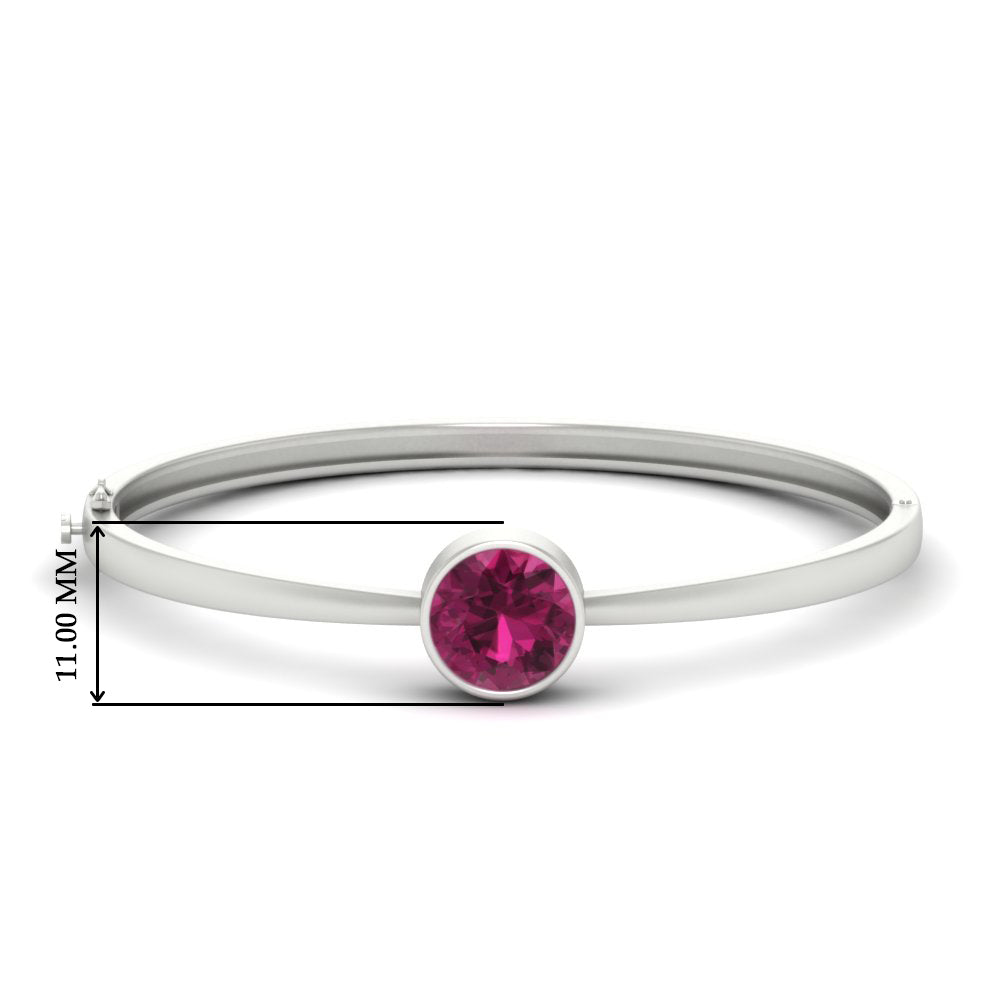 Bezel Set Solitaire Bangle Bracelet