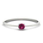 Load image into Gallery viewer, Bezel Set Solitaire Bangle Bracelet