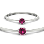 Load image into Gallery viewer, Bezel Set Solitaire Bangle Bracelet