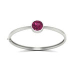 Load image into Gallery viewer, Bezel Set Solitaire Bangle Bracelet