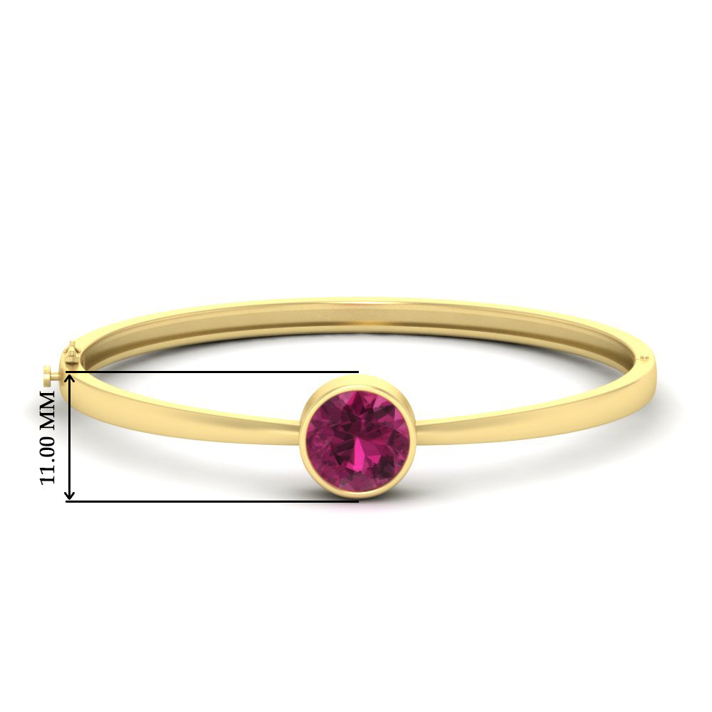 Bezel Set Solitaire Bangle Bracelet