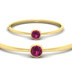 Load image into Gallery viewer, Bezel Set Solitaire Bangle Bracelet