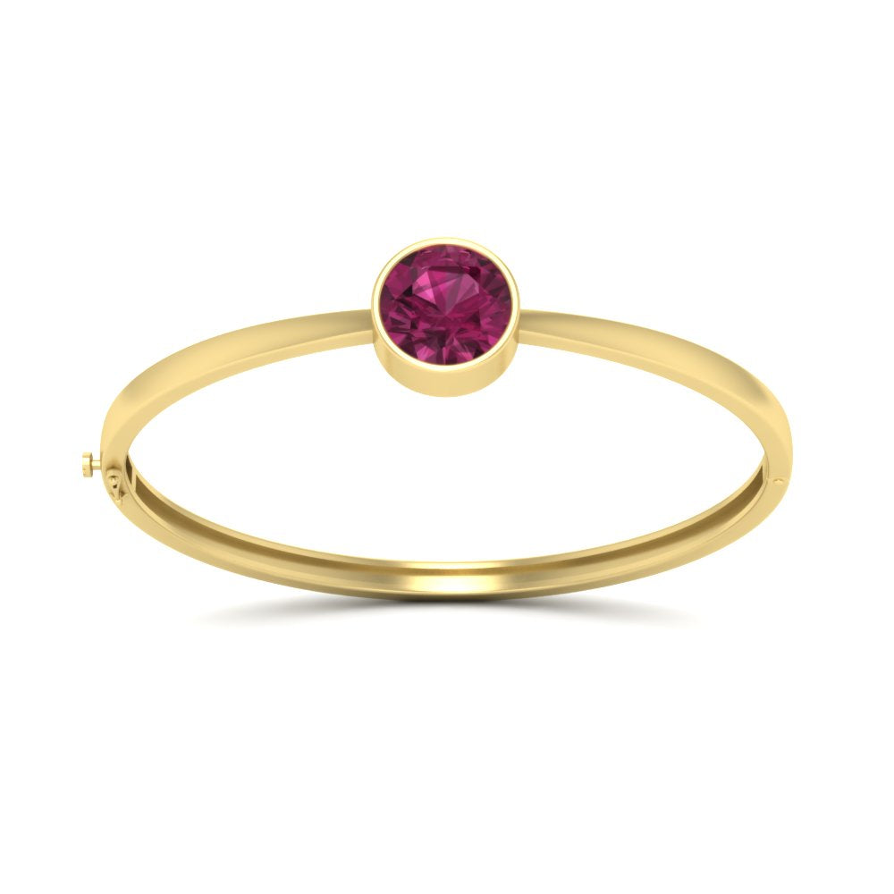 Bezel Set Solitaire Bangle Bracelet