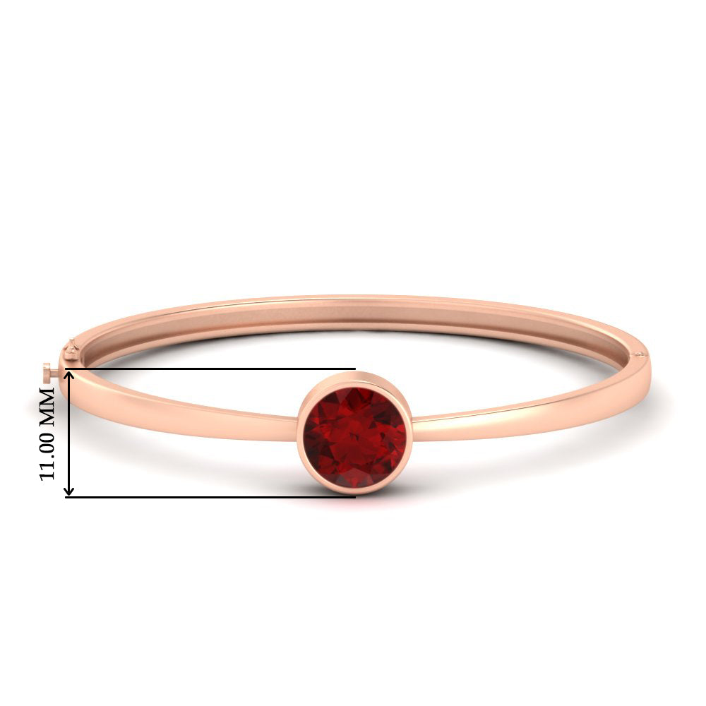 Bezel Set Solitaire Bangle Bracelet