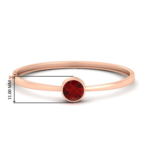 Bezel Set Solitaire Bangle Bracelet