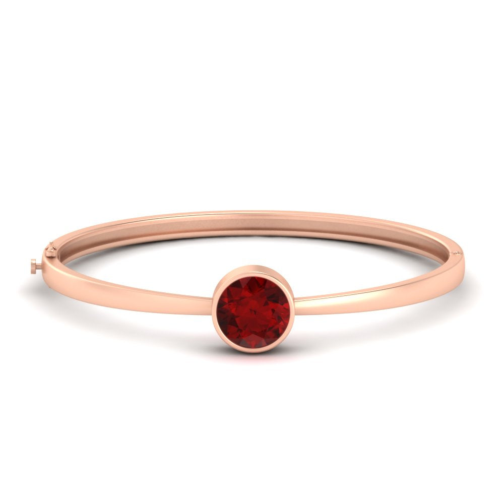 Bezel Set Solitaire Bangle Bracelet