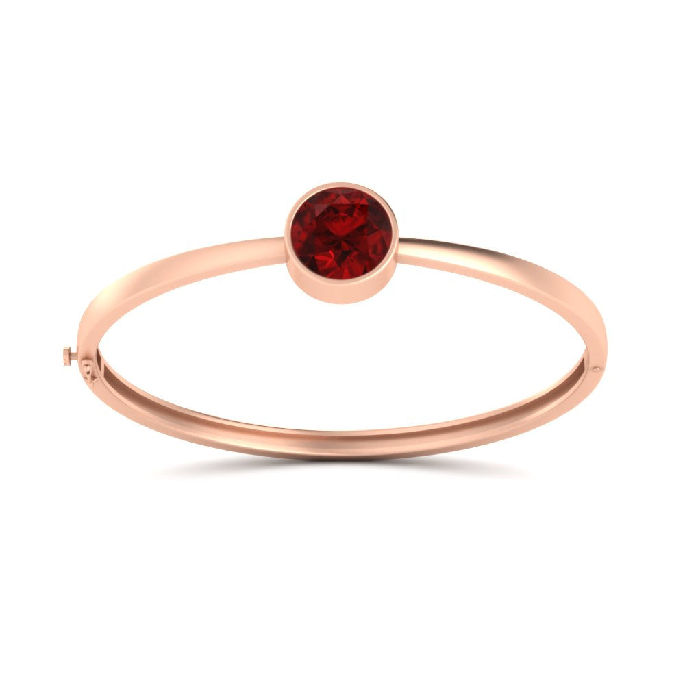 Bezel Set Solitaire Bangle Bracelet