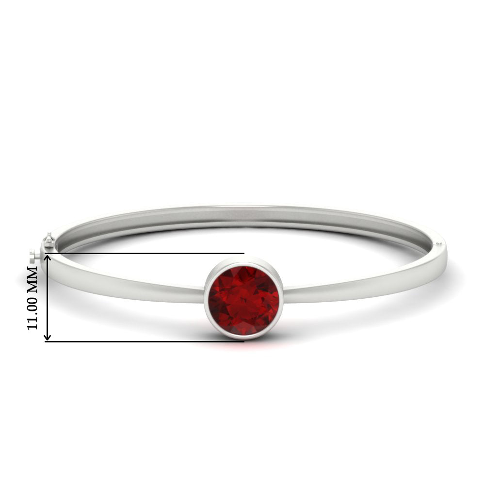 Bezel Set Solitaire Bangle Bracelet