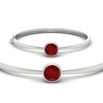 Load image into Gallery viewer, Bezel Set Solitaire Bangle Bracelet
