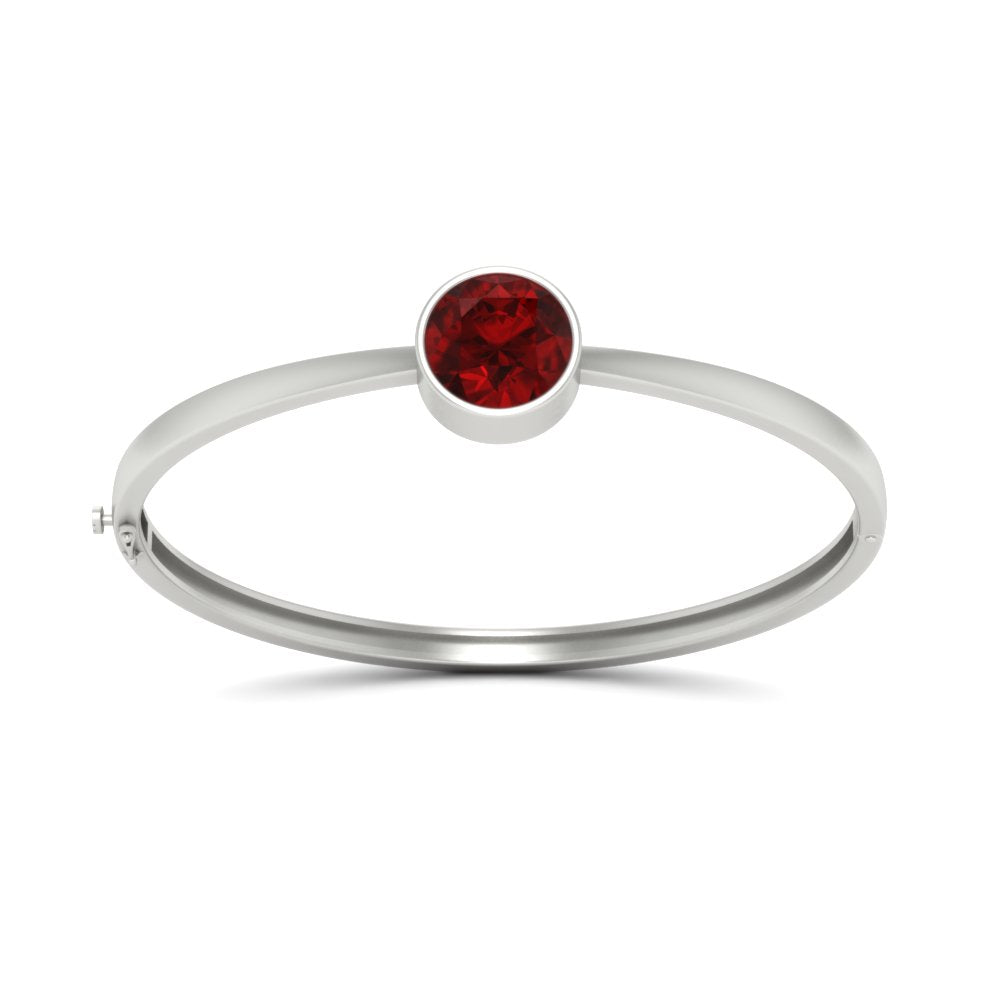 Bezel Set Solitaire Bangle Bracelet