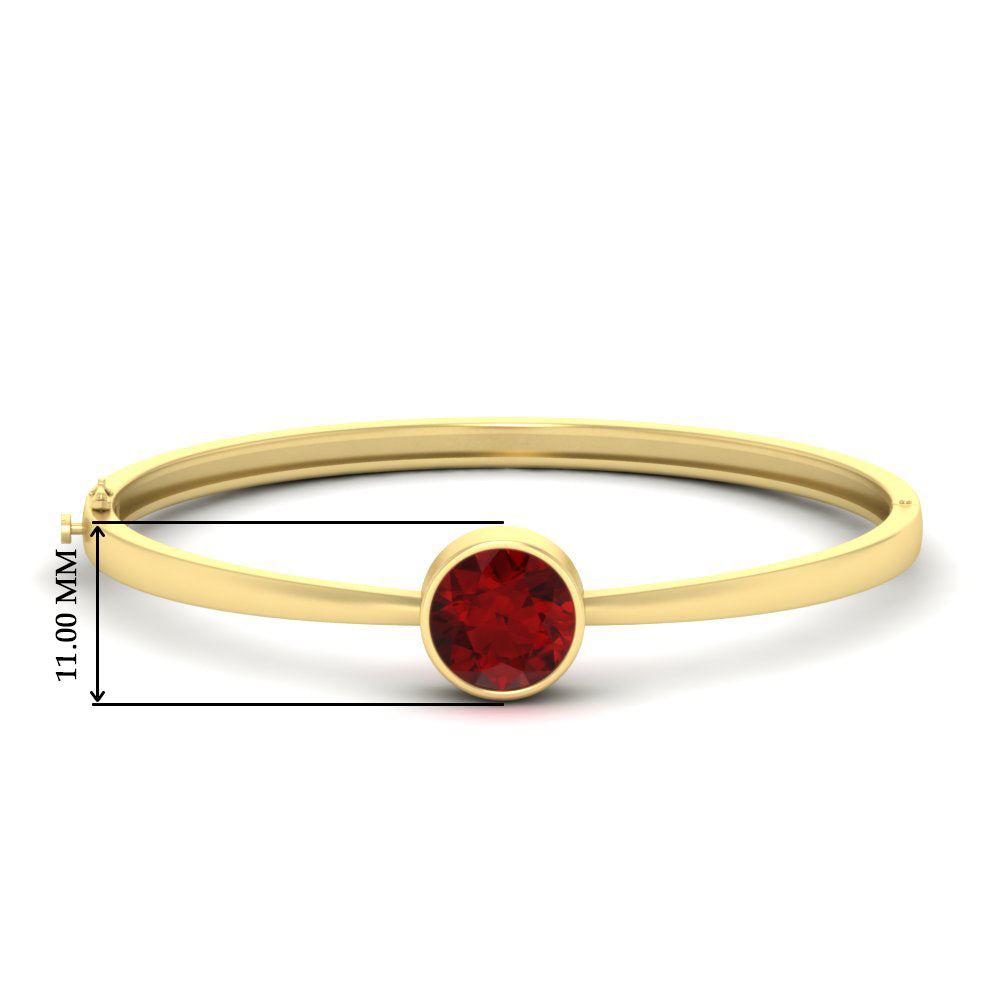 Bezel Set Solitaire Bangle Bracelet