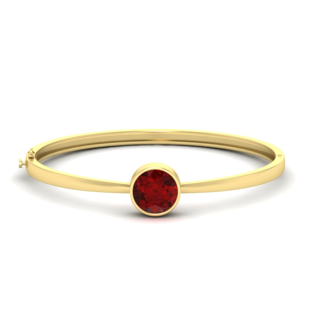 Bezel Set Solitaire Bangle Bracelet