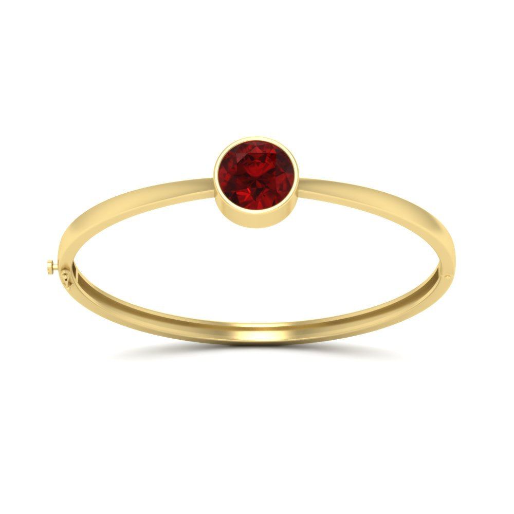 Bezel Set Solitaire Bangle Bracelet