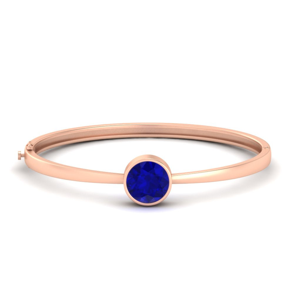 Bezel Set Solitaire Bangle Bracelet