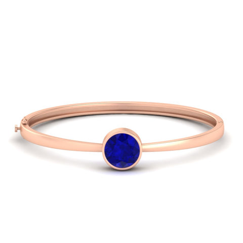 Bezel Set Solitaire Bangle Bracelet