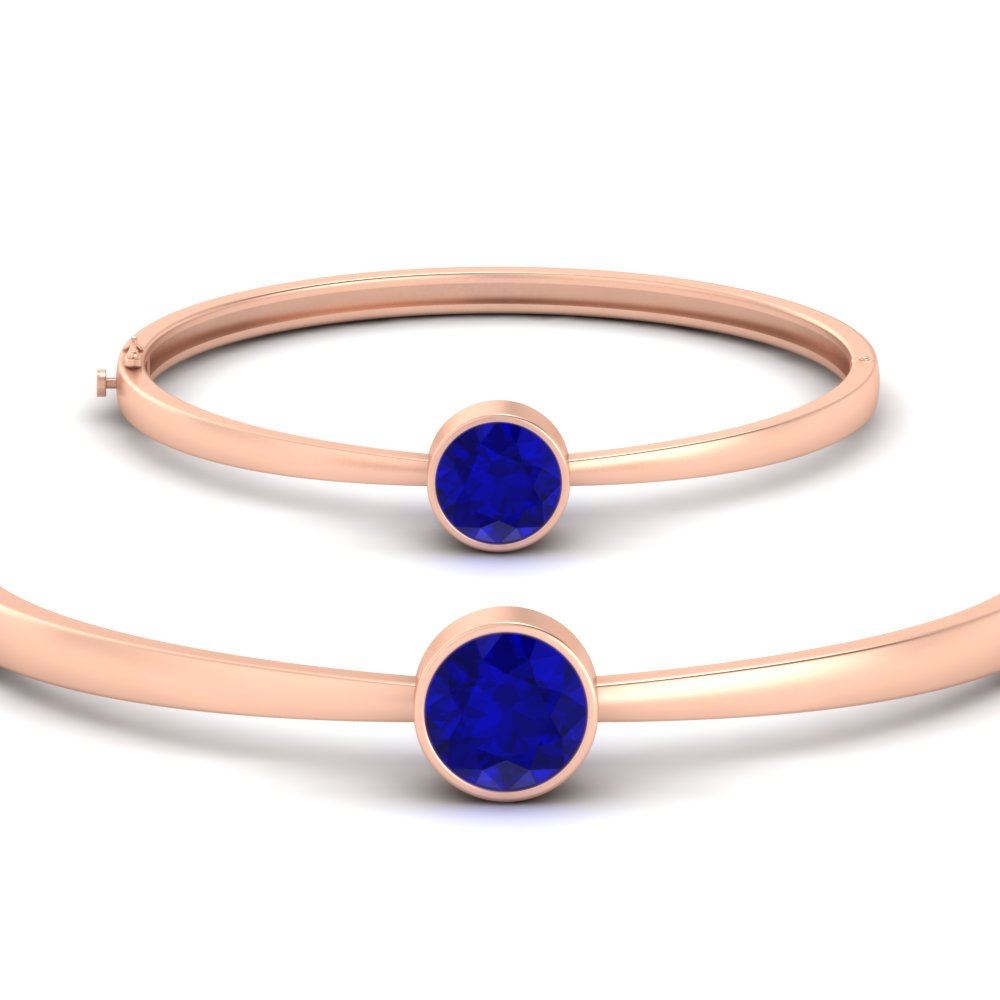 Bezel Set Solitaire Bangle Bracelet
