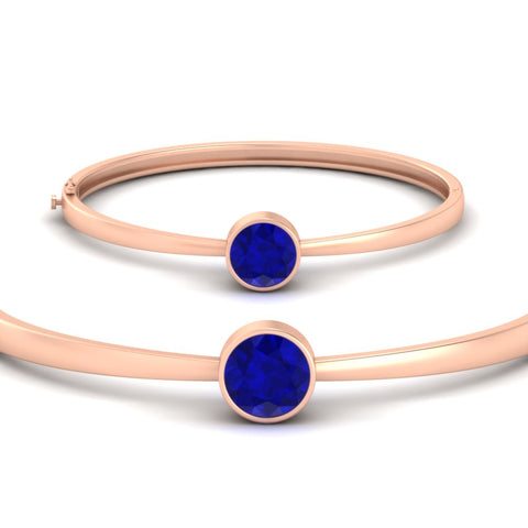 Bezel Set Solitaire Bangle Bracelet