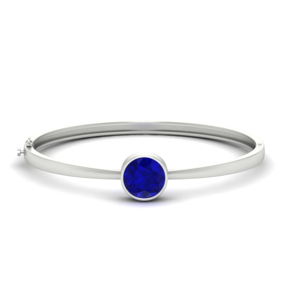 Bezel Set Solitaire Bangle Bracelet