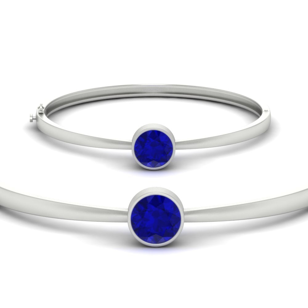 Bezel Set Solitaire Bangle Bracelet