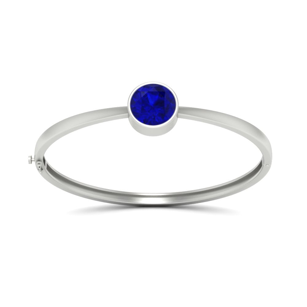 Bezel Set Solitaire Bangle Bracelet