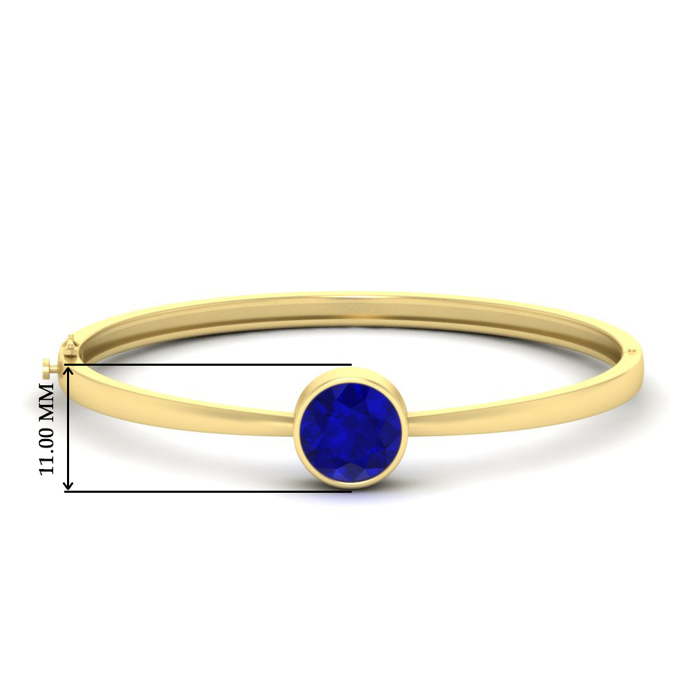Bezel Set Solitaire Bangle Bracelet