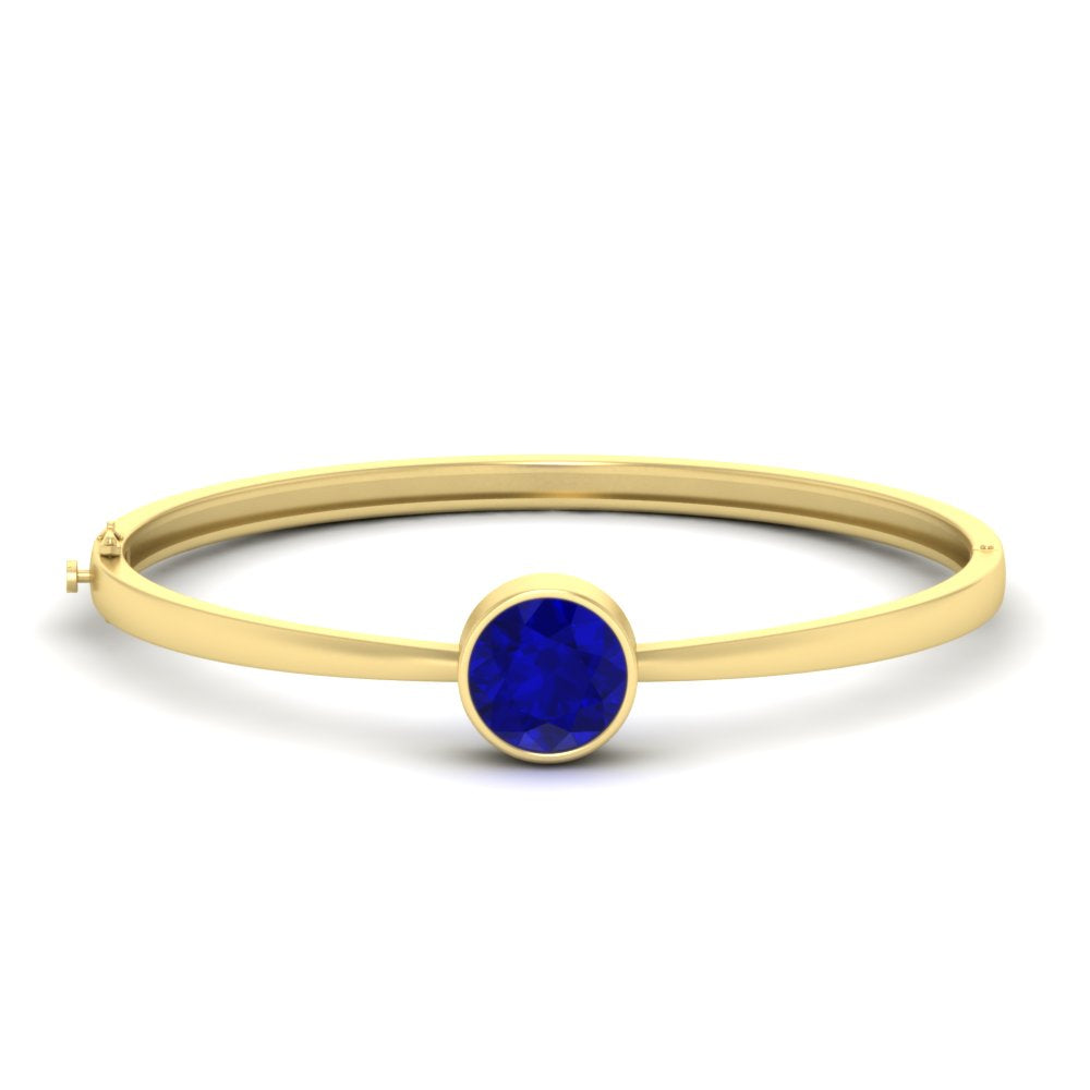 Bezel Set Solitaire Bangle Bracelet