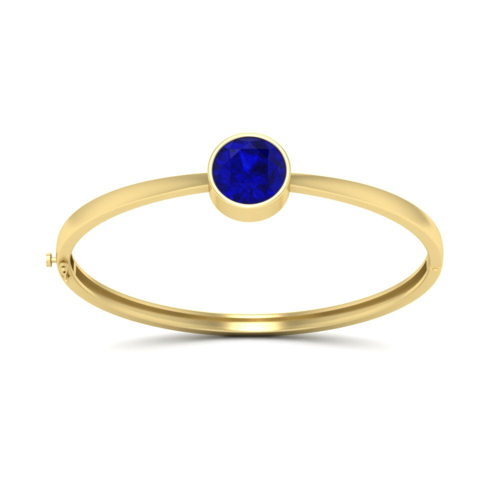 Bezel Set Solitaire Bangle Bracelet