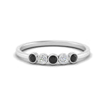 Load image into Gallery viewer, bezel-set-5-round-black-diamond-wedding-ring-0.25-ct.-in-FD10558B-0.05CTGBLACK-NL-WG
