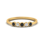 Load image into Gallery viewer, bezel-set-5-round-black-diamond-wedding-ring-0.25-ct.-in-FD10558B-0.05CTGBLACK-NL-YG
