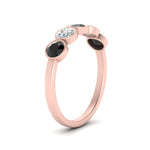 Load image into Gallery viewer, bezel-set-5-round-black-diamond-wedding-ring-1-ct.-in-FD10558B-0.20CTGBLACK-NL-RG
