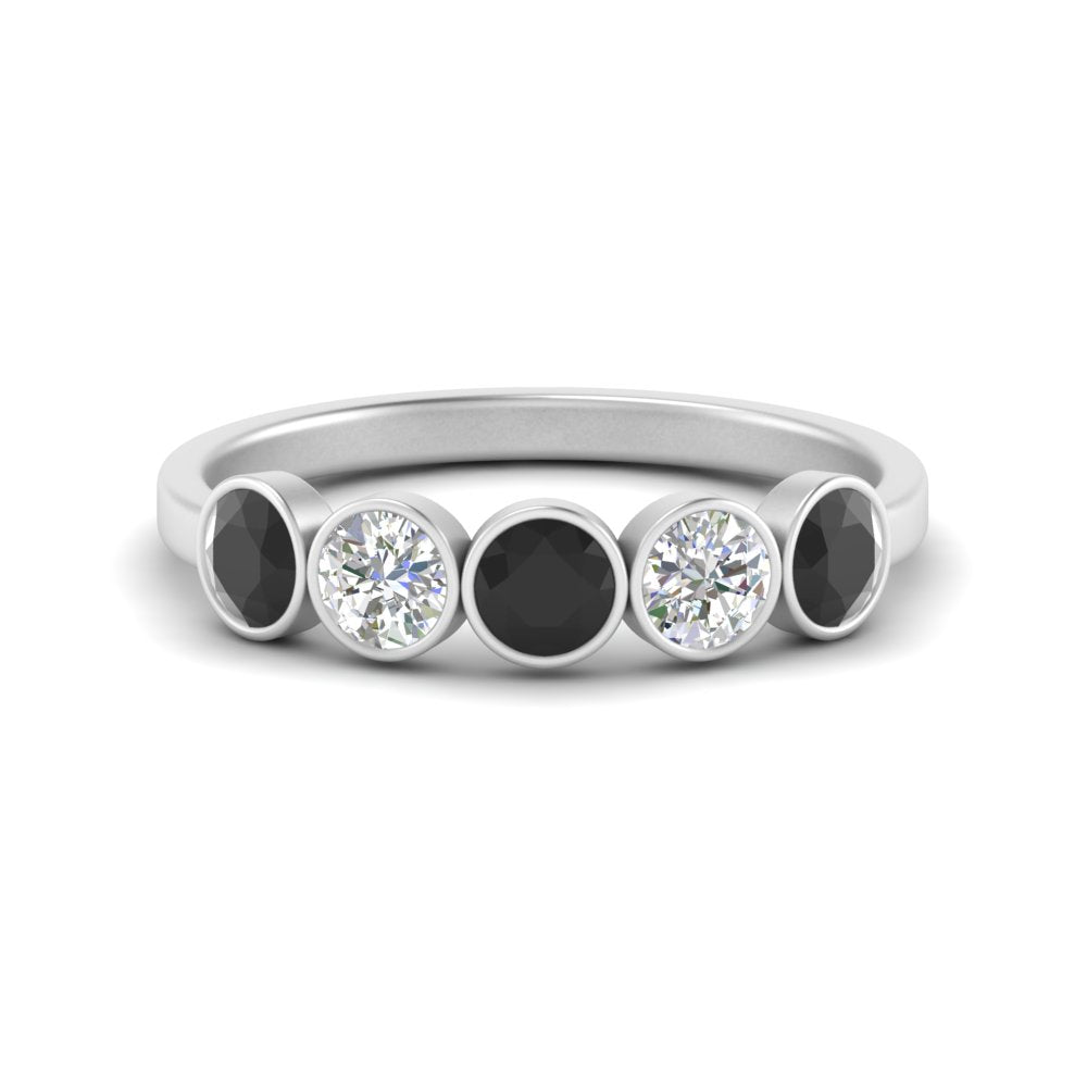 bezel-set-5-round-black-diamond-wedding-ring-1-ct.-in-FD10558B-0.20CTGBLACK-NL-WG