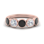 Load image into Gallery viewer, bezel-set-5-round-black-diamond-wedding-ring-2-ct.-in-FD10558B-0.50CTGBLACK-NL-RG
