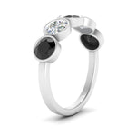 Load image into Gallery viewer, bezel-set-5-round-black-diamond-wedding-ring-2-ct.-in-FD10558B-0.50CTGBLACK-NL-WG
