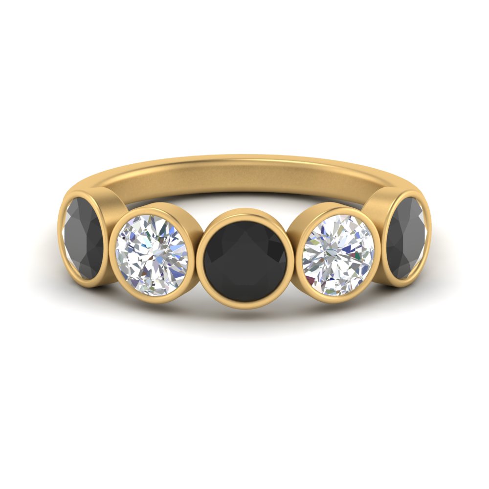 bezel-set-5-round-black-diamond-wedding-ring-2-ct.-in-FD10558B-0.50CTGBLACK-NL-YG