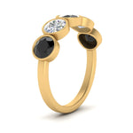 Load image into Gallery viewer, bezel-set-5-round-black-diamond-wedding-ring-2-ct.-in-FD10558B-0.50CTGBLACK-NL-YG
