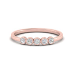 Load image into Gallery viewer, bezel-set-5-round-diamond-wedding-ring-0.25-ct.-in-FD10558B-0.05CT-NL-RG
