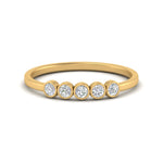Load image into Gallery viewer, bezel-set-5-round-diamond-wedding-ring-0.25-ct.-in-FD10558B-0.05CT-NL-YG
