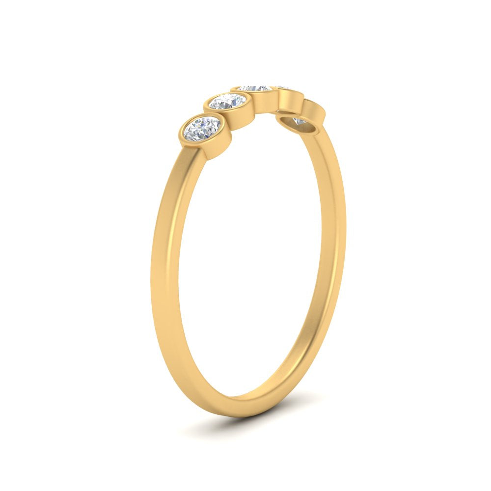 bezel-set-5-round-diamond-wedding-ring-0.25-ct.-in-FD10558B-0.05CT-NL-YG