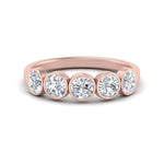 Load image into Gallery viewer, bezel-set-5-round-diamond-wedding-ring-1.50-carat-in-FD10558B-0.30CT-NL-RG
